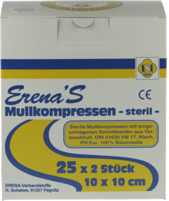 ERENA Mullkompr.10x10 cm steril 8fach