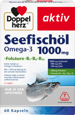 DOPPELHERZ Seefischöl Omega-3 1.000 mg+Fols.Kaps.