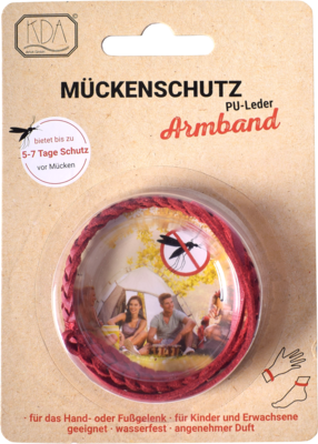 MÜCKENSCHUTZ Armband PU-Leder rot KDA