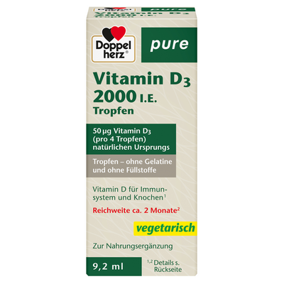 DOPPELHERZ Vitamin D3 2000 I.E. pure Tropfen