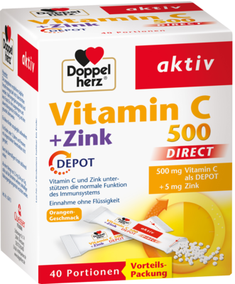 DOPPELHERZ Vitamin C 500+Zink Depot DIRECT Pellets